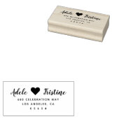 クラシック結婚ハート差出人住所 ラバースタンプ (押印)