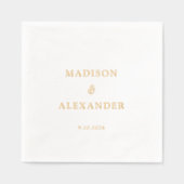 クラシック結婚ミニマル金ホイル 箔ナプキン (正面)