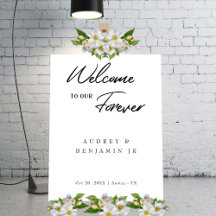 クラシック結婚モダンBlackのWelcome Sign on White