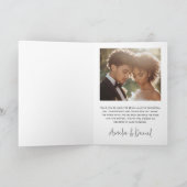 クラシック結婚写真白エレガント折 サンキューカード (内部)