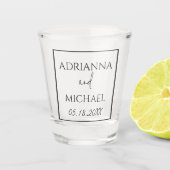 クラシック結婚夫婦の氏名 ショットグラス (正面)
