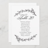 クラシック結婚座席表テーブルプラン20 招待状 (正面/裏面)