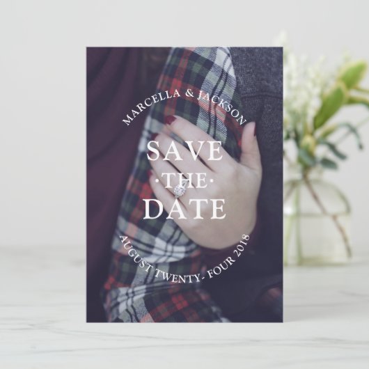 クラシック結婚式の日付の保存 セーブザデート (スタンド正面)