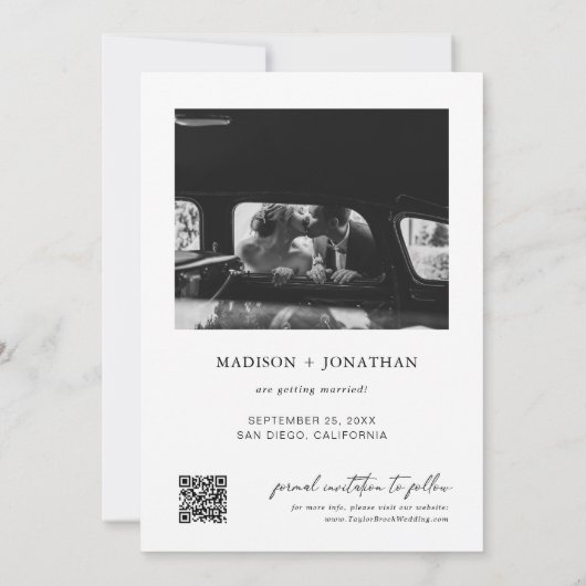 クラシック結婚式の日付の保存 招待状 (裏面)