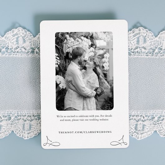 クラシック結婚式の日付の保存 箔招待状