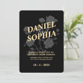 クラシック結婚式招待状ブラック 招待状 (スタンド正面)