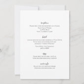 クラシック結婚式招待状詳細 (裏面)