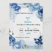 クラシック結婚式招待状 – カスタマイズ可能なデザイン 招待状 (正面/裏面)