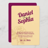 クラシック結婚式招待状 招待状 (正面/裏面)