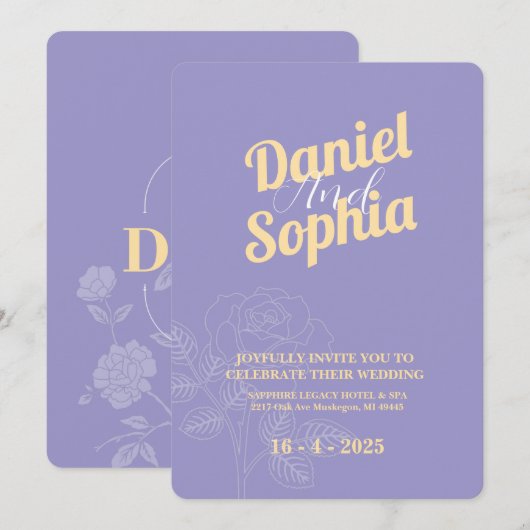 クラシック結婚式招待状 招待状 (正面/裏面)