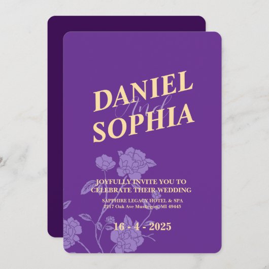 クラシック結婚式招待状 招待状 (正面/裏面)