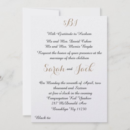 クラシック結婚式招待状 招待状 (正面)