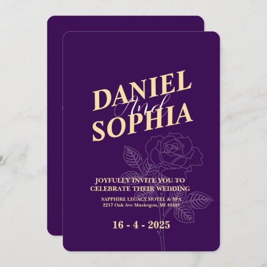 クラシック結婚式招待状 招待状 (正面/裏面)