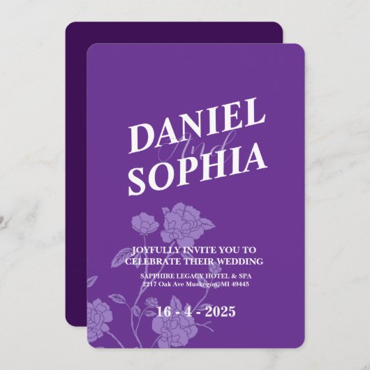 クラシック結婚式招待状 招待状 (正面/裏面)