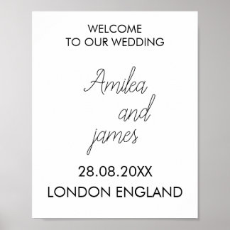 クラシック結婚歓迎テンプレートエレガント ポスター