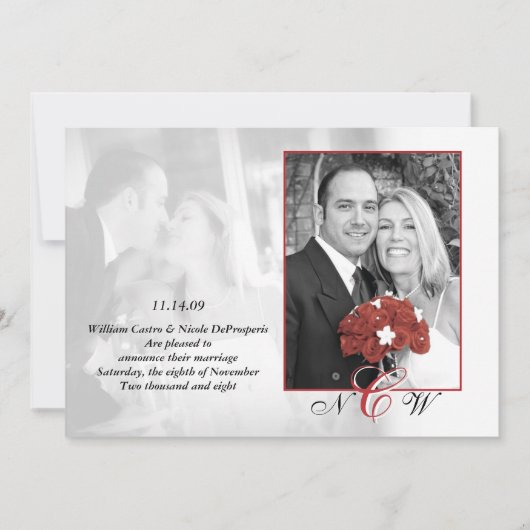 クラシック結婚発表 招待状 (正面)