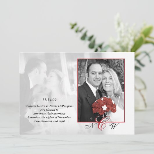 クラシック結婚発表 招待状 (スタンド正面)