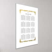 クラシック結婚表グラフ座席計画金ゴールド 箔ポスター (レイダウン)