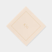 クラシック結婚金ゴールドパーソナライズされた枠 箔ナプキン (右)