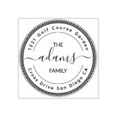 クラシック結婚&ラウンド差出人住所ゴム ラバースタンプ (インプリント)