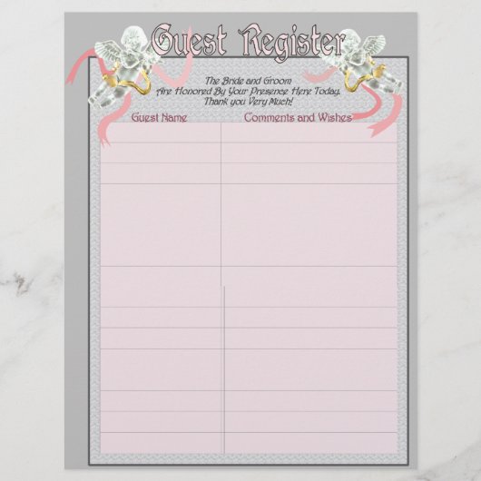 クラシック結婚Memories Guest Register Pages チラシ (正面)