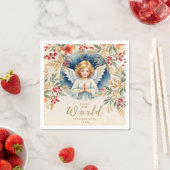 クラシック絶妙なクリスマスビクトリアン天使クリスマス スタンダードカクテルナプキン (インサイチュ)