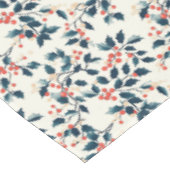 クラシック緑と赤のホリーとベリーのクリスマス テーブルクロス (アングル)