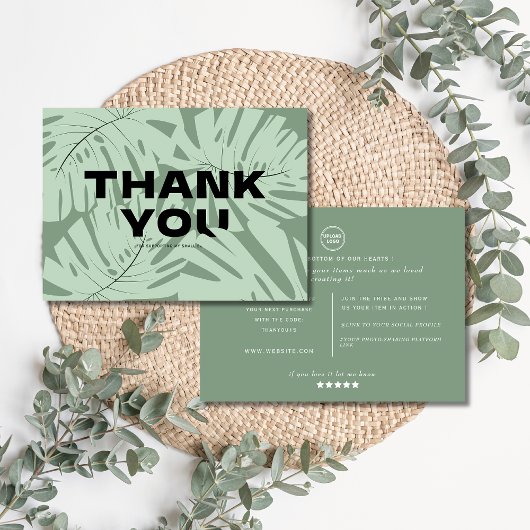 クラシック緑の植物学離れの感謝してい 名刺