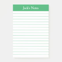 クラシック緑の線パーソナライズされた付きポストイット