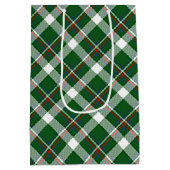 クラシック緑の赤い青の白い格子模様 ミディアムペーパーバッグ (裏面)