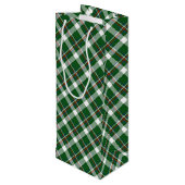 クラシック緑の赤い青の白い格子模様 ワインギフトバッグ (裏面アングル)