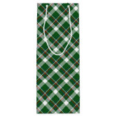 クラシック緑の赤い青の白い格子模様 ワインギフトバッグ (裏面)
