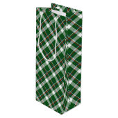 クラシック緑の赤い青の白い格子模様 ワインギフトバッグ (正面アングル)