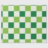 クラシック緑チェッカーボードパターン ラッピングペーパー (フラット)