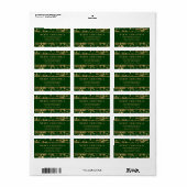 クラシック緑ミニマルのメリークリスマスの雪 ラベル (フルシート)