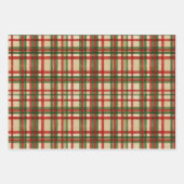 クラシック緑赤水彩格子模様 ラッピングペーパーシート (正面2)
