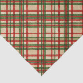 クラシック緑赤水彩格子模様 薄葉紙 (詳細)