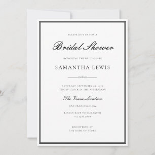 クラシック縁どフォーマルブライダルシャワー 招待状