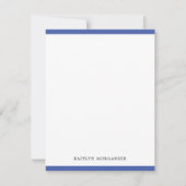 クラシック縁どモダンネイビーパーソナライズされたル ノートカード (正面)