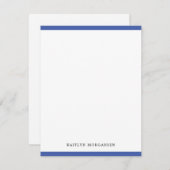 クラシック縁どモダンネイビーパーソナライズされたル ノートカード (正面/裏面)