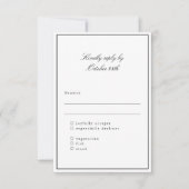 クラシック縁ど台本エレガントな結婚式の食事選択 出欠カード (正面)