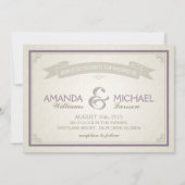 クラシック縁ど結婚式招待状-紫 招待状 (正面)