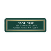 クラシック縁ど緑金ゴールドと白差出人住所 ラベル (正面)