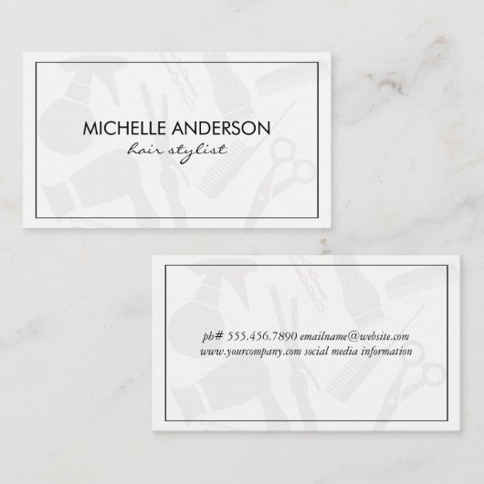 クラシック縁ど美容師 名刺 (正面/裏面)