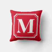 クラシック縁ど |赤モノグラパーソナライズされたム クッション (裏面)
