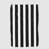 クラシック縦ストライプの白 ゴルフタオル (正面)