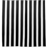 クラシック縦ストライプの白 シャワーカーテン (正面)