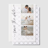 クラシック縦型フォトストリップ結婚の ベラム紙招待状 (オフセット (招待状))