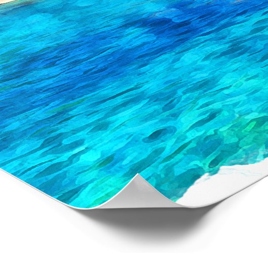 クラシック美しいクロアチアアドリアコーストの風景 ポスター (角)