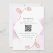 クラシック美しいプルルロータス&カラーインクズ結婚ーズ 招待状 (裏面)